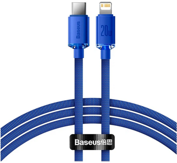 Купить Кабель Baseus Crystal Shine (CAJY000303) Type-C/Lightning 20W 2m (Blue) 1208765